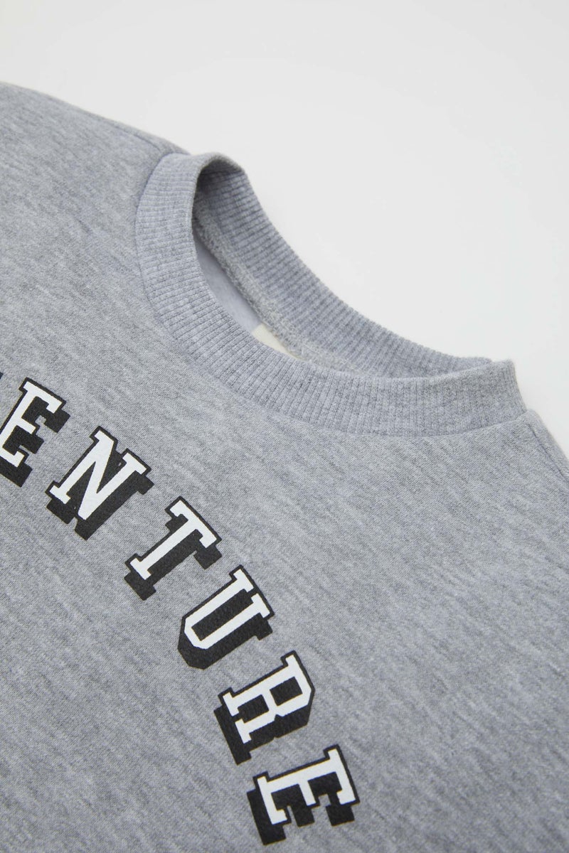 DeFacto Grey BabyBoy Baby Boy Printed Sweatshirt Jogger Sweatpants 2 Piece Set Casual - Image 3